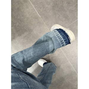 【网图】cleanfit蓝色牛仔裤男修身直筒窄版vibe裤子NZ07LL-特P50图片