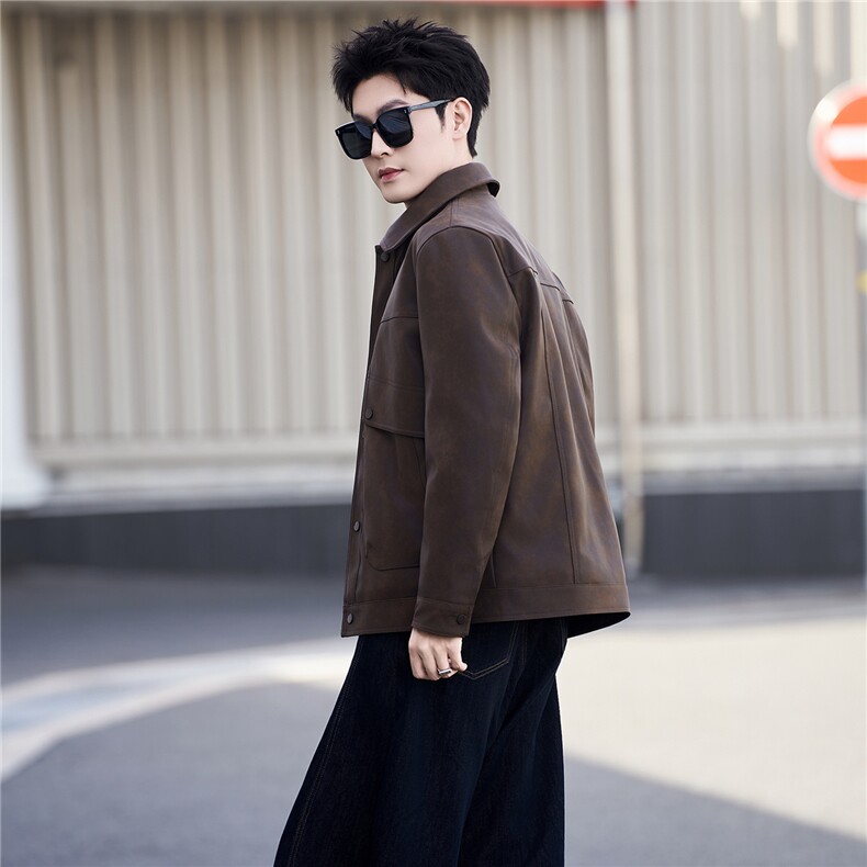 新标90绒羽绒服男冬季2025新款皮夹克外套A313-8878-P245,男装夹克,电商A313