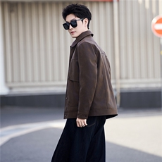 新标90绒羽绒服男冬季2025新款皮夹克外套A313-8878-P245，男装夹克，电商A313