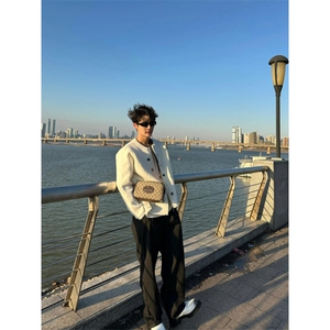 【有货】cleanfit白色毛衣男秋美式复古开衫针织衫MY282LL-特P55图片