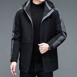 白鸭绒冬季新款流行中长款连帽休闲时尚羽绒服外套B66/82141-P315，男装羽绒服，电商B212（原钱塘6029）