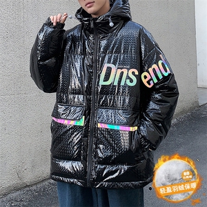 特批 港风标80白鸭绒荧光字母连帽羽绒服YR103 P165控268图片