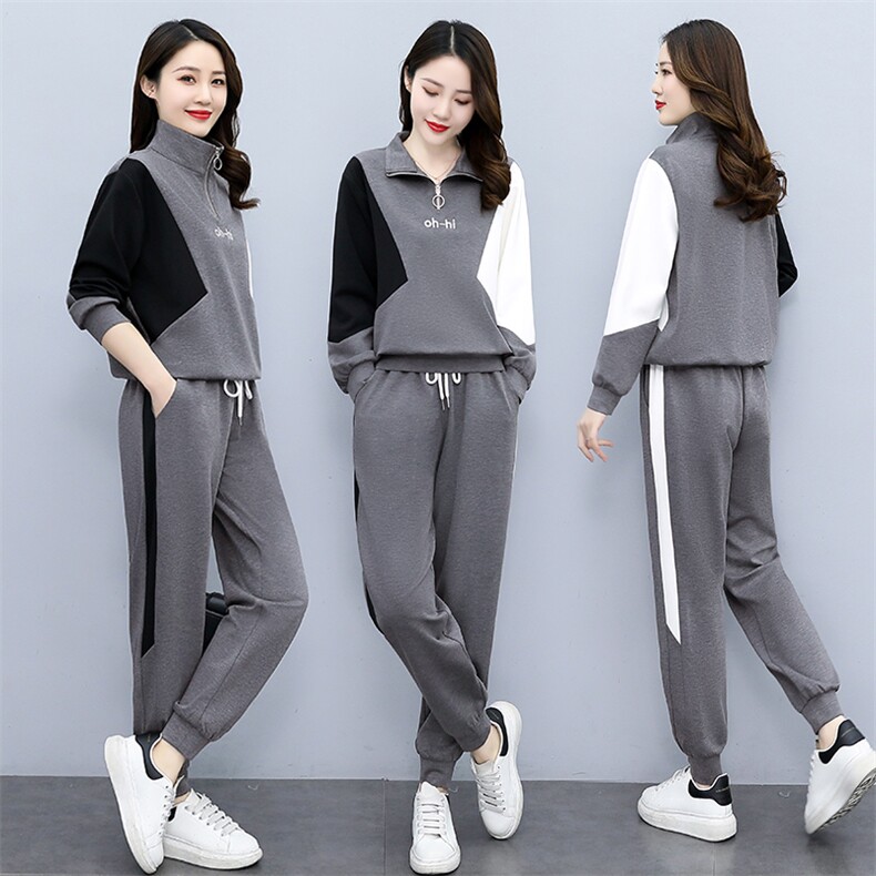 2025春装新款时尚休闲运动大码妈妈卫衣两件套洋气减龄套装女春秋图片