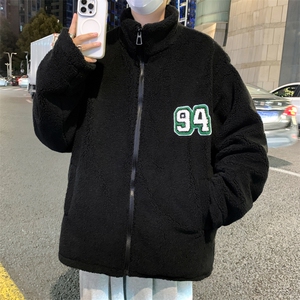 新款 港风冬季羊羔毛宽松外套学生百搭潮牌夹克棒球服 JK30/P100图片