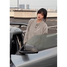设计套头体恤衫鱼骨纹百搭衬衣男士休闲条纹长袖衬衫男CCY30，男装T恤，星座1116A（原606A-3）
