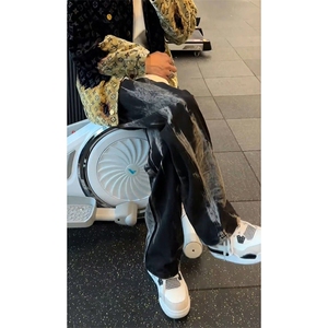 网图美式高街vibe小众扎染直筒牛仔裤货号K668P60图片