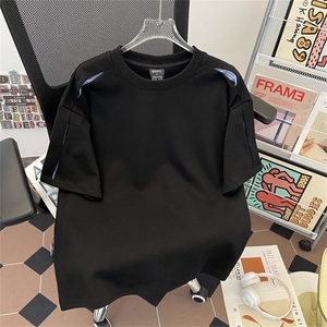 美式潮牌条纹解构短袖T恤男夏季cleanfit小众简约设计感YW134 P42图片