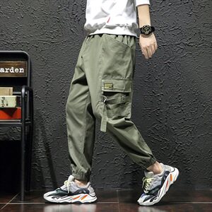 2021春秋装新款休闲工装裤宽松日系大码束脚裤哈伦九分裤K825-P50图片