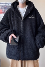 冬季连帽宽松设计感翅膀港风外套情侣男女A071-1008-P120，男装棉衣，电商A071