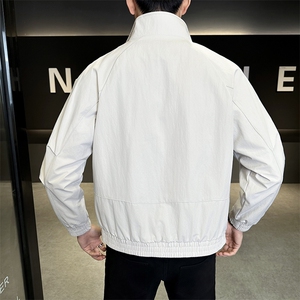 JK893-P80 2026年春季新款男装时尚夹克ins潮立领工装外套男图片