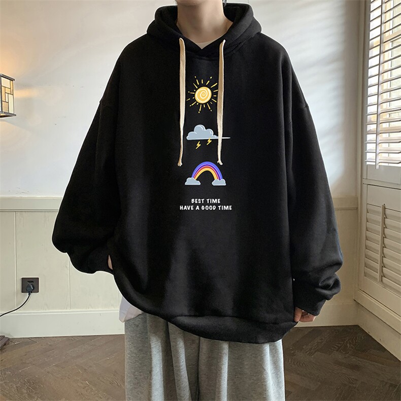 纯棉连帽卫衣男大码运动帽衫宽松薄WY2141-P35 加绒款-P40图片