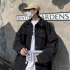 牛仔外套男韩版潮流高街帅个性2025春季新款ins宽松夹克W4710-P60，男装夹克，星座412-3