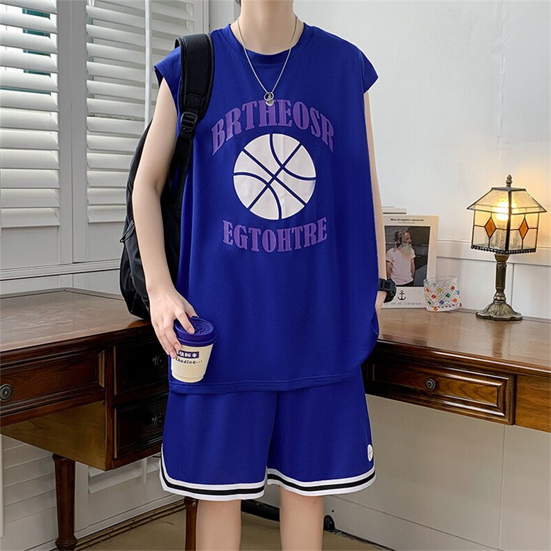 夏季运动套装篮球服五分裤两件套TZ8926-P35,男装休闲套装,星座210-1