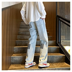 k1073-p55-控78M-5XL现货宽松cleanfit牛仔裤马丁靴黑暗拼接，男装牛仔裤，星座116