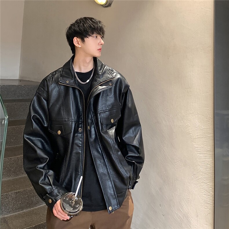 自拍图：2025秋季美式复古飞行员皮衣外套男立领皮夹克JK717-P98，商品下架区商品下架区，星座1209-2