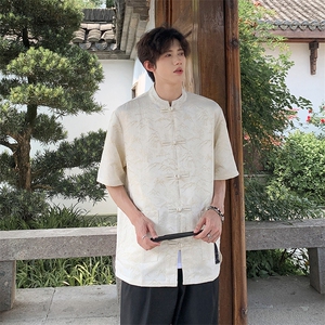 新中式现货~夏季数据款大好河山大码短袖衬衫A021-CS7098-P70图片