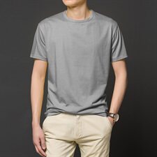 黑色收袖口短袖男款痞帅高级感小领口t恤运动健身cleanfit半截袖，男装T恤，电商B360