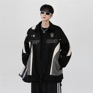 春款美式复古麂皮绒夹克男女解构分割翻领外套潮外套春季款特p68图片