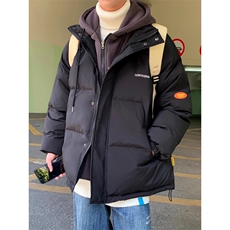 面包服外套男冬装新款韩版潮流宽松加厚假两件情侣懒人学生羽绒服，男装羽绒服，星座1210-1