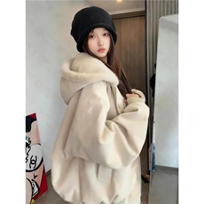 网图现货座山雕全兔毛新款百搭气质外套夹棉袖-特P85同体毛P90，女装短外套，电商C216