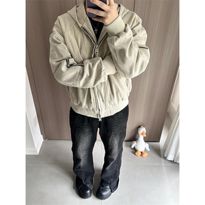 短款外套男春秋款美式复古工装连帽棒球服哈灵顿夹克 JK7709图片