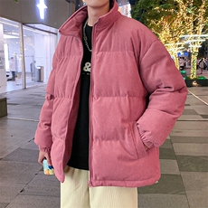 冬季加绒加厚立领大码棉衣港风青少年男女纯色棉服外套6223-P100，男装棉衣，电商A441-1