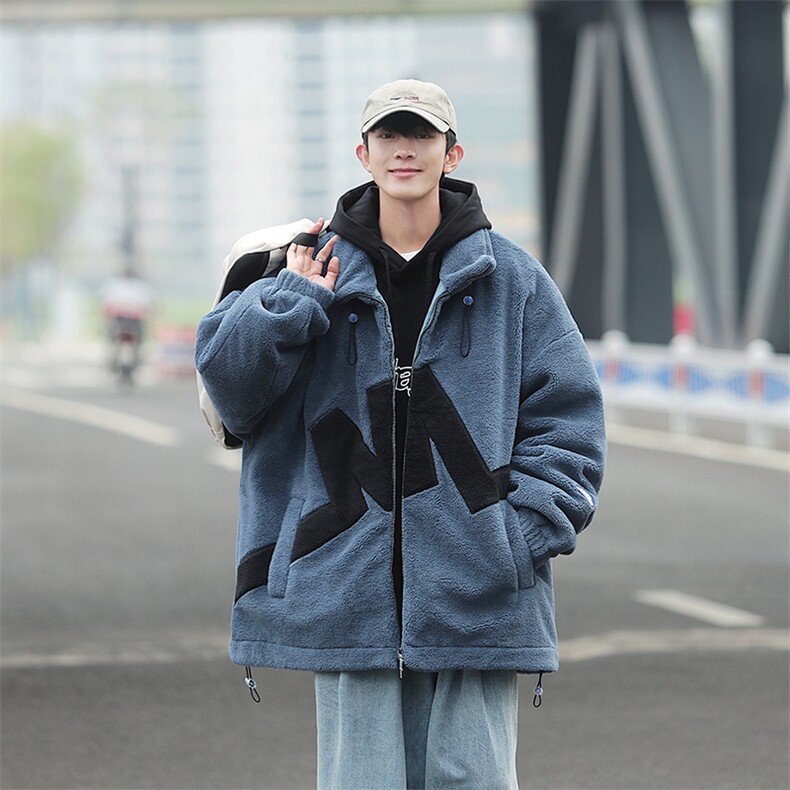 中性风立领羊羔绒棉服冬季cityboy加厚棉衣男女同款M8865-P100图片
