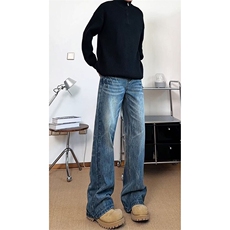 春季美式ins高街hiphop重工艺水洗直筒牛仔裤货号K2593P55，男装牛仔裤，电商A063