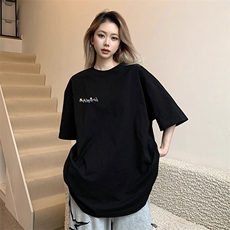 万针全刺绣工艺抖音得物高品质260克重磅纯棉双纱美式高街短袖T恤，男装T恤，电商A486