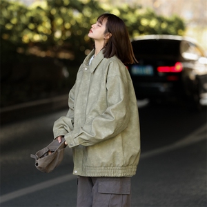 机动皮衣春款光版开衫翻领皮夹克外套二开 a406 JK3521  特P88图片