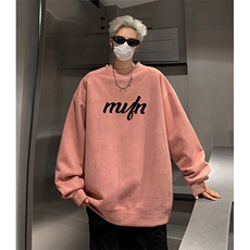 抖音得物供货提供视频秋冬重磅美式麂皮绒圆领卫衣JY309，男装卫衣，电商A486
