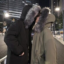 2019冬季新港风情侣棉衣大毛领中长加厚宽松款棉衣外套M730-P130，男装棉衣，电商A001