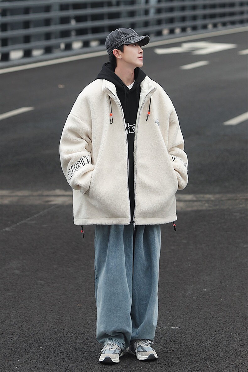 中性风立领羊羔绒棉服冬季cityboy加厚棉衣男女同款M8866-P100,男装棉衣,星座717