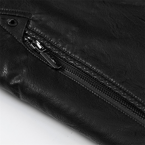 B-N803男士2023年冬季新款长袖加绒翻领PU皮羽绒夹克男士外套P210图片