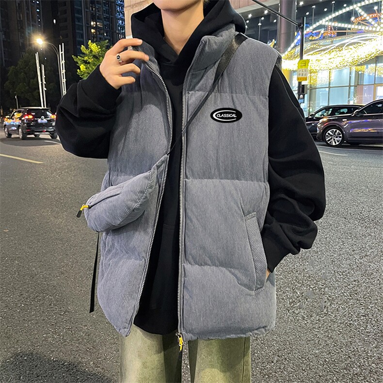魔术贴可拆换得物二开冬季团体班服外套马甲棉服加厚校服送背包,男装棉衣,星座301D-5(原星座1415）