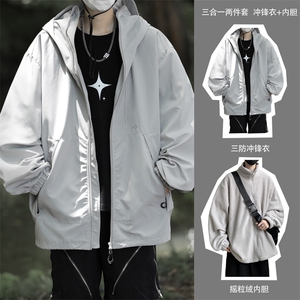 抖音直播！冲锋衣防风防水三合一外套夹克男两件套 XH36SHY-P97图片