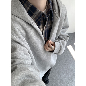 现货 WY10178-特p58 加绒P68 重磅卫衣大码假俩件连帽衫美式外套图片