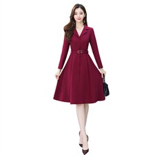 2023夏装新款大码女装春夏季时尚优雅修身风衣连衣裙6103，女装连衣裙，星宇服饰