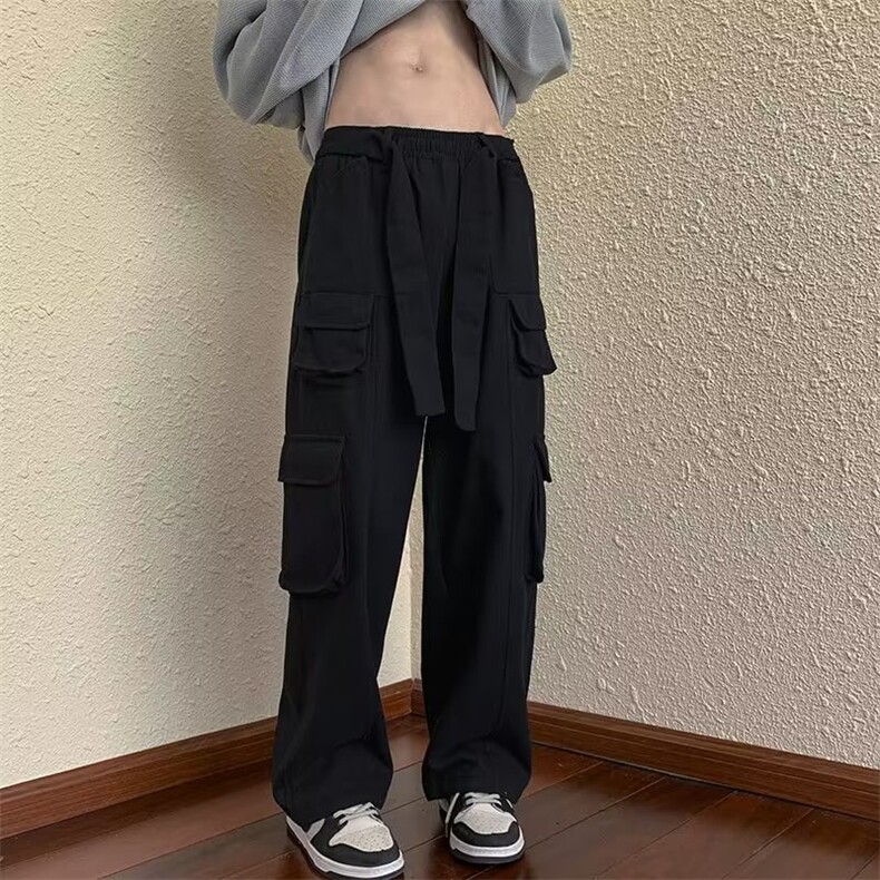 男秋季新款港风休闲裤多口袋工装裤男日系高街纯棉A733P43,男装休闲裤,星座1116-2