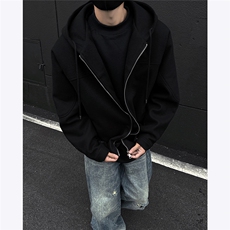 设计感冬季连帽呢料外套男士潮流美式加厚呢大衣宽松棉衣P135，男装棉衣，电商C306-1