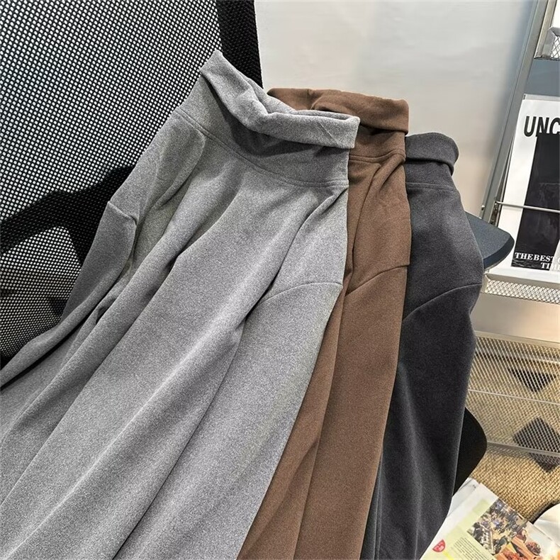 秋冬季纯色打底衫德绒半高领秋衣长袖T内搭男女大码卫衣ST246-P28,男装T恤,星座412-3