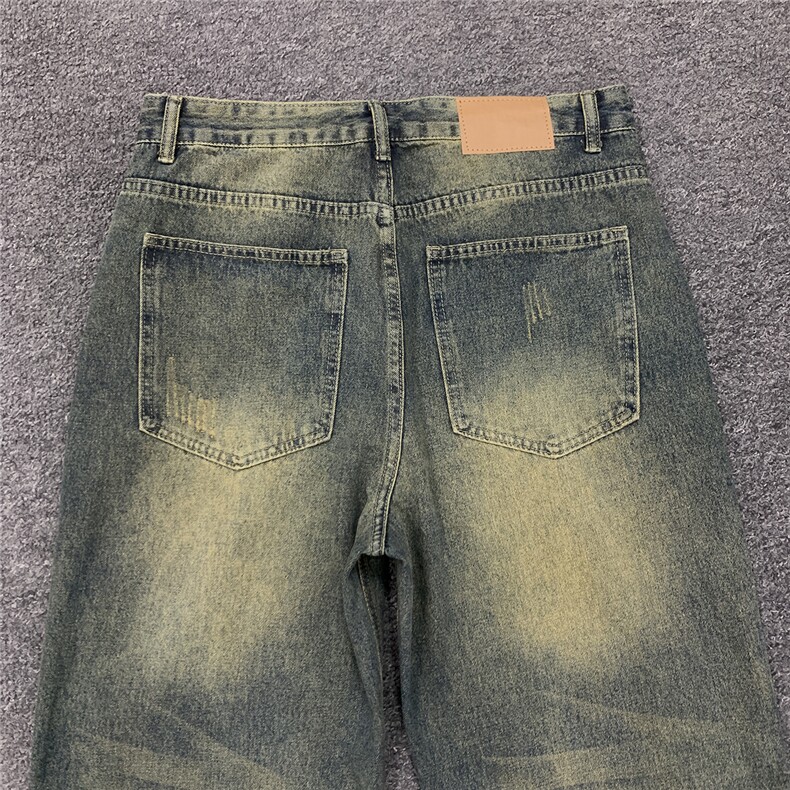 xz905-Z082#P65美式高街宽松阔腿牛仔裤,男装牛仔裤,星座905