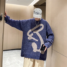 秋冬季新款韩版套头针织衫男慵懒风宽松连帽毛衣，男装针织衫/毛衣，星座716-3