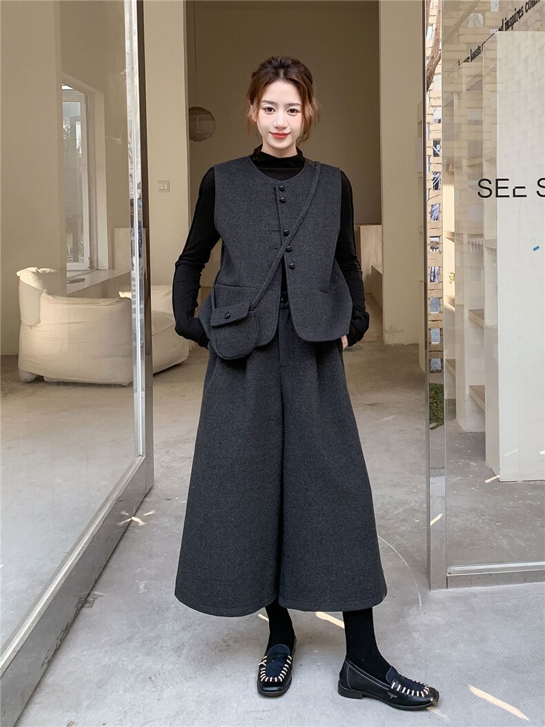 26年春季通勤风马甲阔腿裤套装182-8691-P228K348,女装套装/套裙,帛香坊