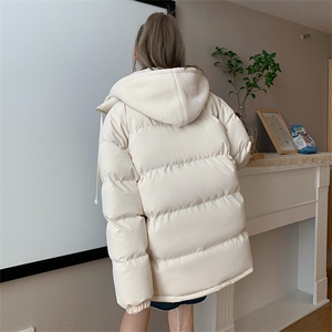 情侣棉衣羊羔绒连帽拼接假两件棉服外套宽松百搭A338-1 M29 P105图片