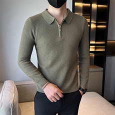 店主风小伙男士秋冬半拉链翻领纯色毛衣打底衫301A-1/M85/P58，男装T恤，星座301A-1