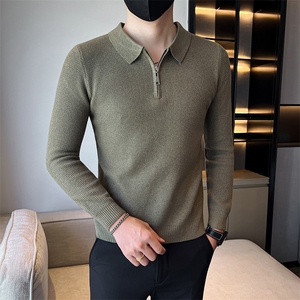 店主风小伙男士秋冬半拉链翻领纯色毛衣打底衫301A-1/M85/P58图片