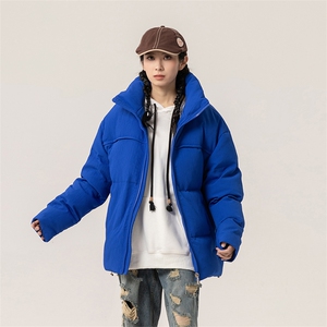 冬季新款钻石格潮流纯色立领加绒加厚羽绒服保暖外套ESY0211-P200图片