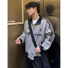 侧条纹棒球服男款秋冬麂皮绒运动夹克高街痞帅外套WY33，男装夹克，星座1116A（原606A-3）
