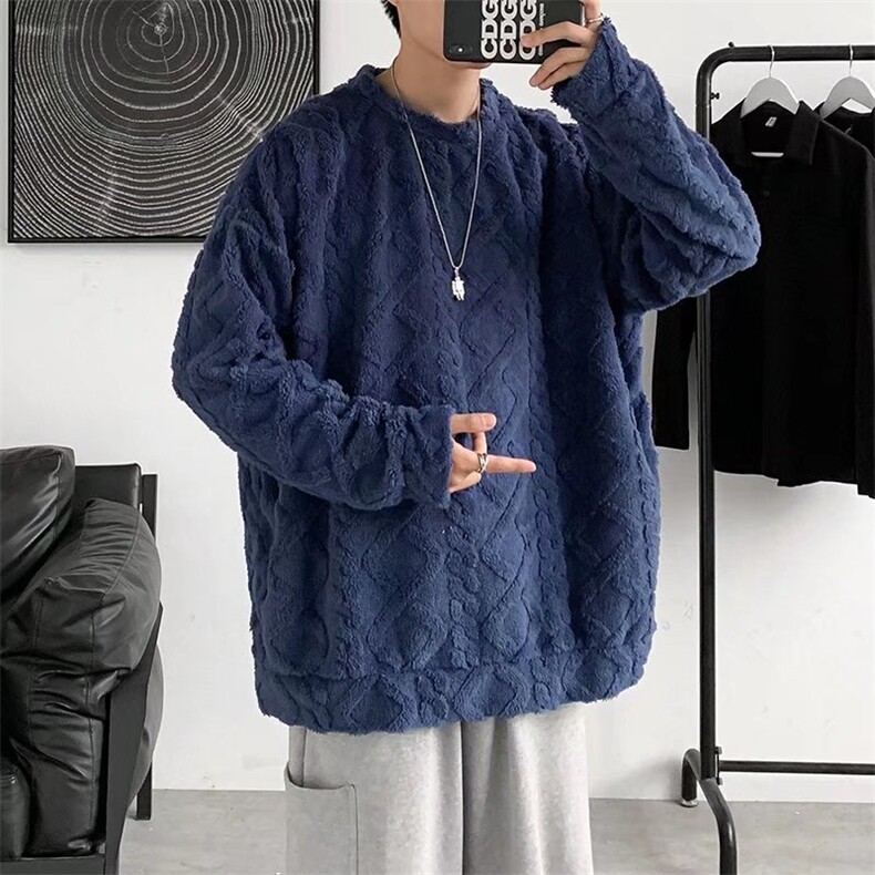慵懒男士冬季宽松加绒加厚上衣针织衫毛衣Y45P48,男装针织衫/毛衣,星座1116-2